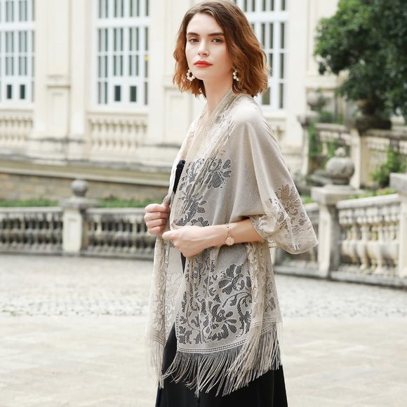 Women Shawls and Wraps for Evening Dresses Scarfs Pashmina Wedding Formal Shawl - Picture 5 of 6